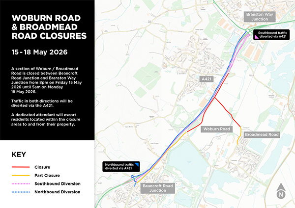 Woburn Road Planned Closure 2026